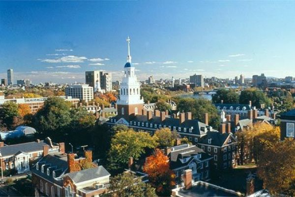 Daytime city skyline of Cambridge, Massachusetts