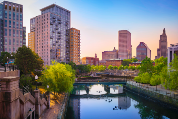 Providence, RI at sunset